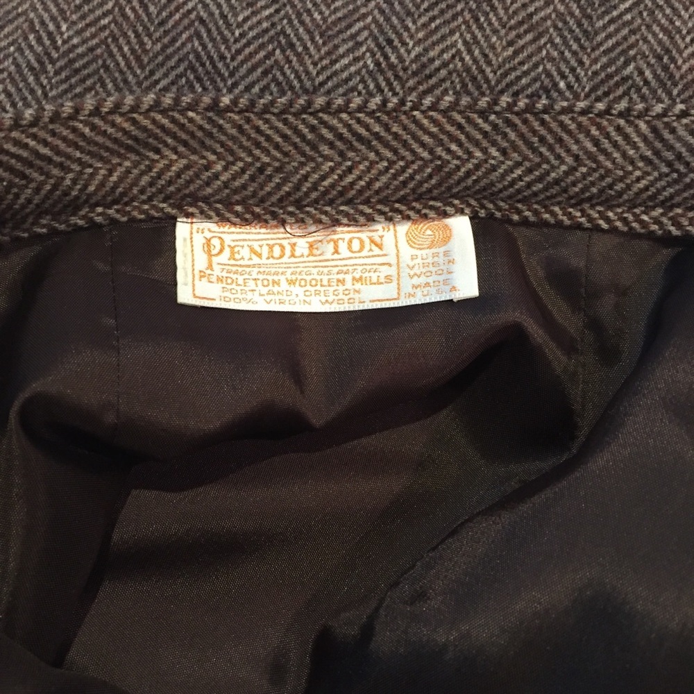 Vintage Pendleton Herringbone Wool Skirt brown - Picture 3 of 8
